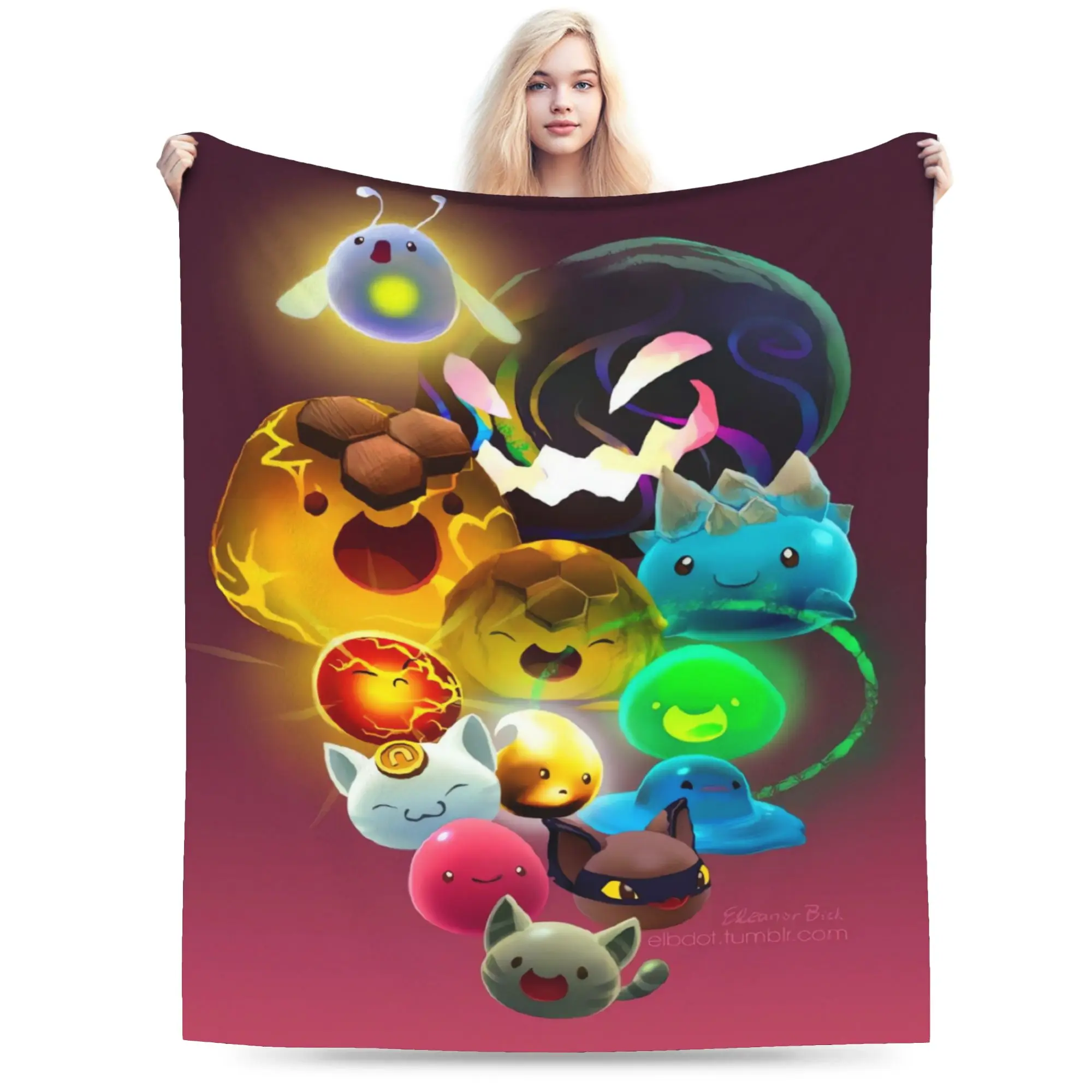 Soft Blanket Kids Adult Decorative Red Gradient Slime Rancher Bedding Throws  Flannel Bedspread For Couch Chair Sofa Bed Cover