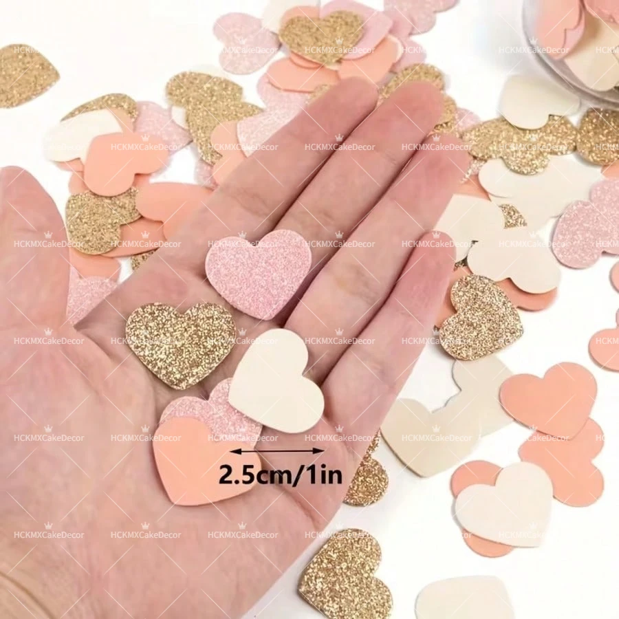 100 Stück Glitzer-Herzen Gemischte Weiße Herzen Tischkonfetti für Hochzeit Braut Valentinstag Geburtstag Party Tischdekoration – Detail 5