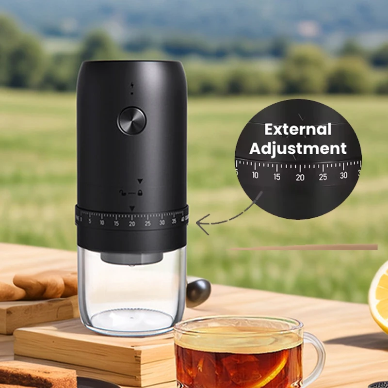 1800mAh Electric Grinder Coffee Bean Grinder 40 Speed Adjustable Rechargeable Ceramic Core Grinder Convenient Home Coffee Maker