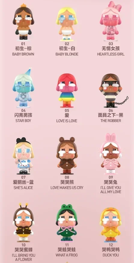 POP MART CRYBABY Crying Again Series Blind Box Surprise Mystery Action Figure Schattig model speelgoed Verjaardagscadeau