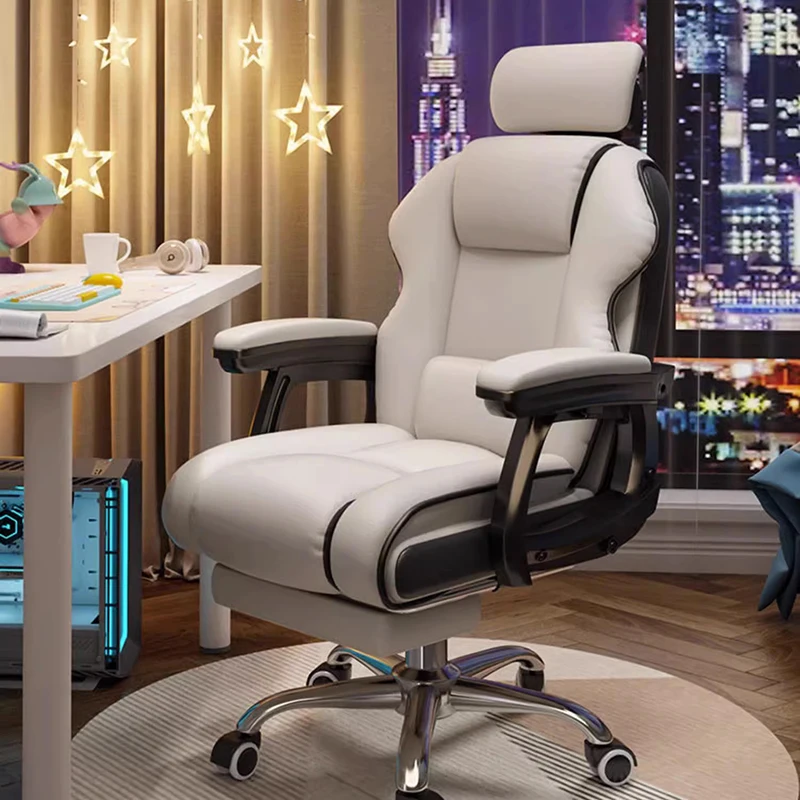 Leather Organizer Office Chair Massage Swivel Ergonomic Luxury Makeup Work Chair Extension Floor Cadeira Gamer Home Furniture