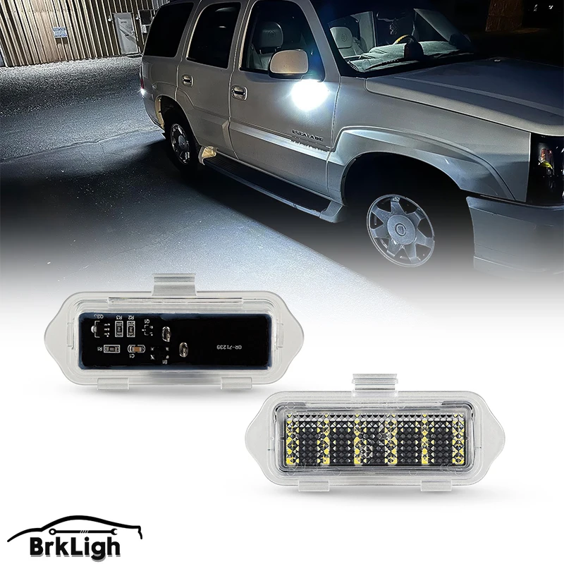 2x LED Side Rearview Mirror Light Puddle Lights For Chevrolet Silverado 1500 Avalanche Tahoe For Cadillac Escalade 2003-2006