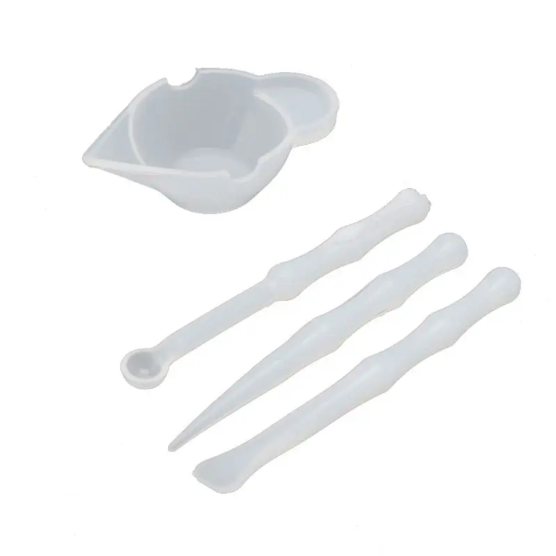 4Pcs Silicone Mixing Cups Measuring Cups Stirrers Spoon Scraper For Resin Mold DIY Resin Jewelry Making Tools