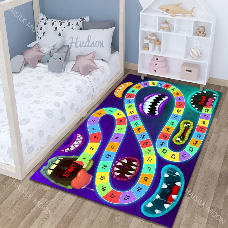 Gifts for Boys and Girls Carpet Parent-child Interactive Board Games Pattern Rug for Living Room Bedroom Sofa Non-slip Floor Mat