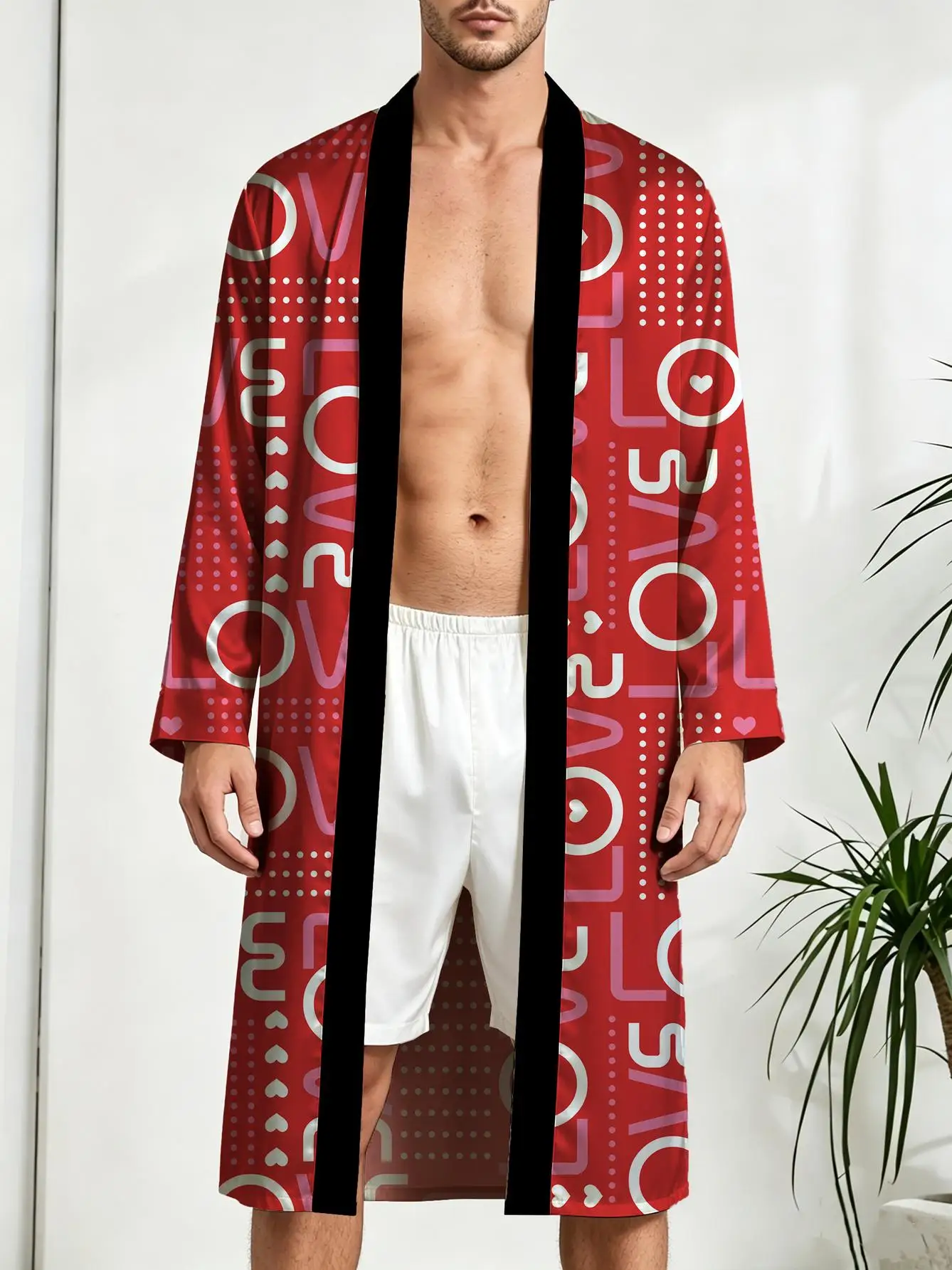 1pcs Men's Robes 2026 Spring/Summer Breathable Polyester Robes Men's bathrobe Funny pajamas Long Nightgown 3D Printed Bathrobe