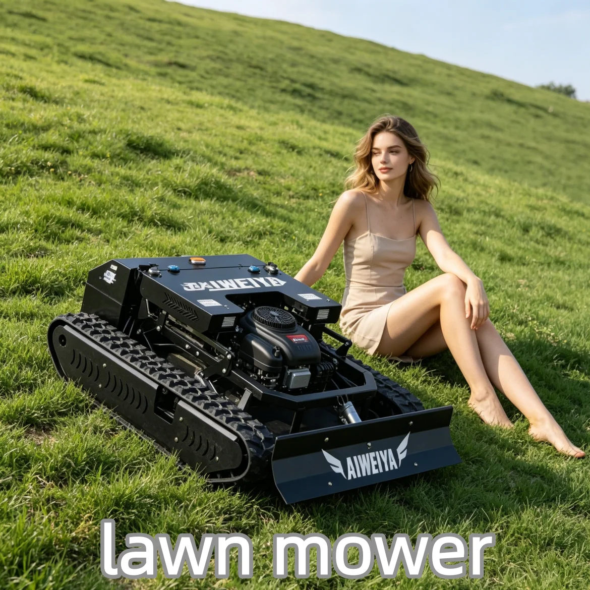 Customized petrol lawn mower RC Lawn Mower Crawler Heavy Duty Commercial Grass Cutting Equipment with CE EPA