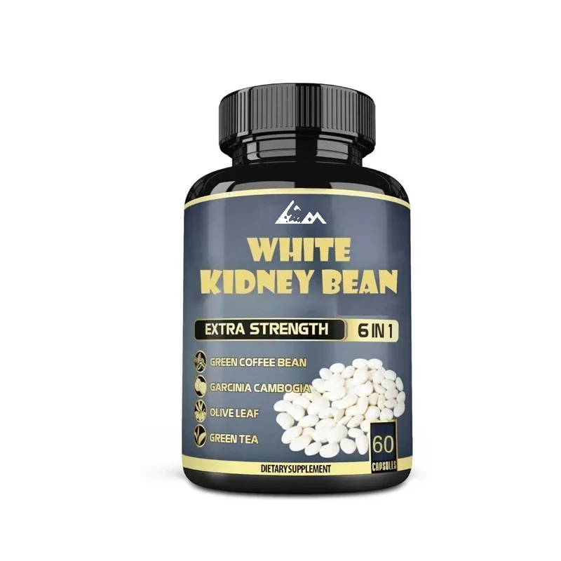 6-in-1 White Kidney Bean Extract Capsule, Containing An Additional Blend of Olive Leaves, Green Coffee Beans, and Green Tea