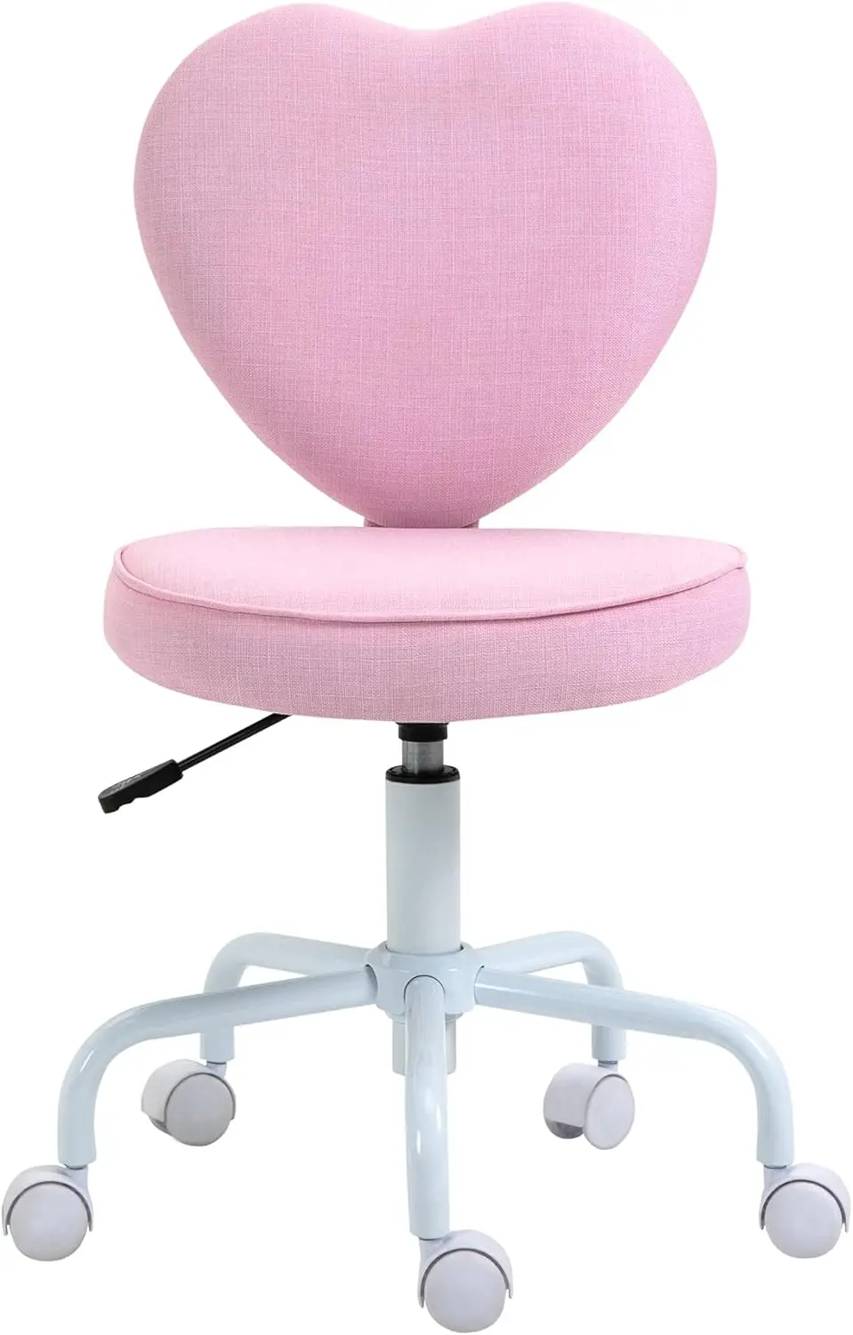 

Heart Love Shaped Back Design Office Chair with Adjustable Height and Swivel Castor Wheels, Pink