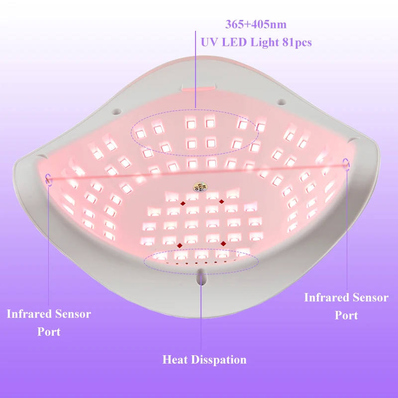 مصباح أظافر LED بالأشعة فوق البنفسجية من SUN X26MAX ، مجفف لطلاء الأظافر جل علاج سريع ، ضوء الأشعة فوق البنفسجية الاحترافي ، أداة تزيين الأظافر في صالون المنزل ، 81 مصباح