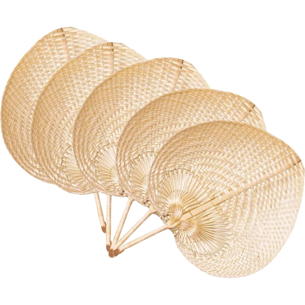 

5Pcs Bamboo Fans Woven Wall Chinese H Fans H held Decoration Summer Beach Party Wedding naments