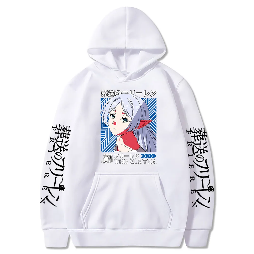 Anime Beyond Journey\'s End Plus Size Hoodies fot Women Cute Frieren Print Sweatshirts Harajuku Long Sleeve Graphic Streetwear