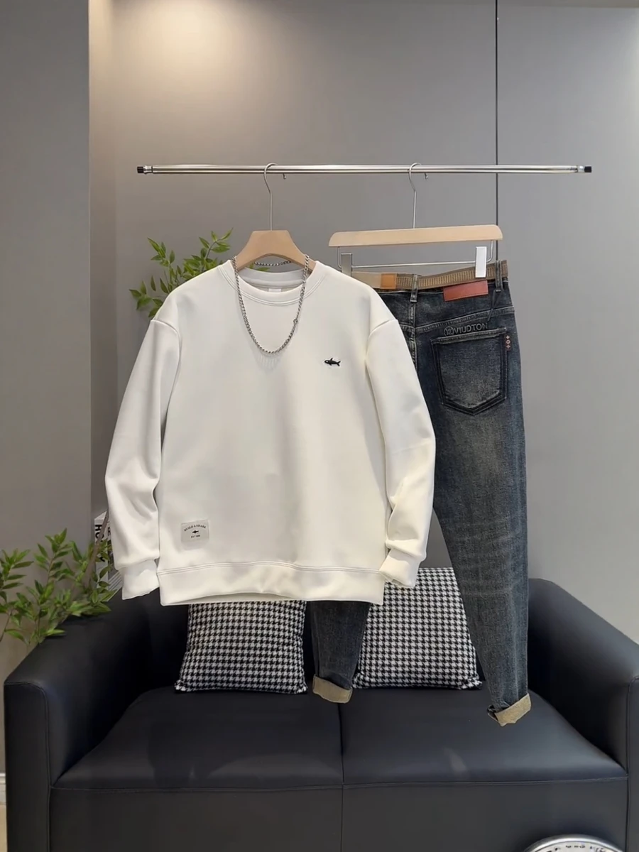 

Faionable Soft Sweatirt Casual Embroidered Small Logo Men's Autumn Winter New Arrival Warm Top All Seasons round Ne Lon...