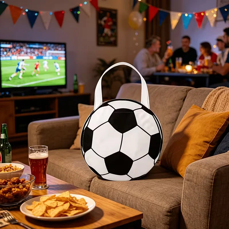 6/12Pcs Football-Themed Party Favor Bags Non-Woven Candy Gift Bag for Sports Soccer Birthday Party Decoration Supplies Christmas - view 3
