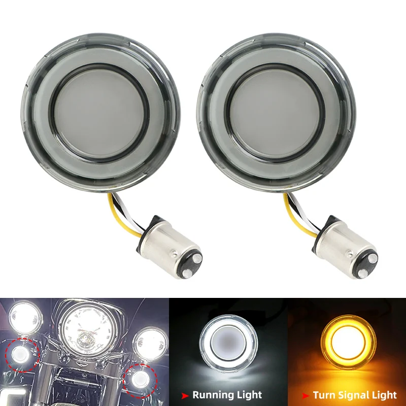 2xMotorcycle Front Bullet Style 1157 Turn Signal Conversions LED Light For Harley Touring Breakout Road Glide Fat Boy Softail