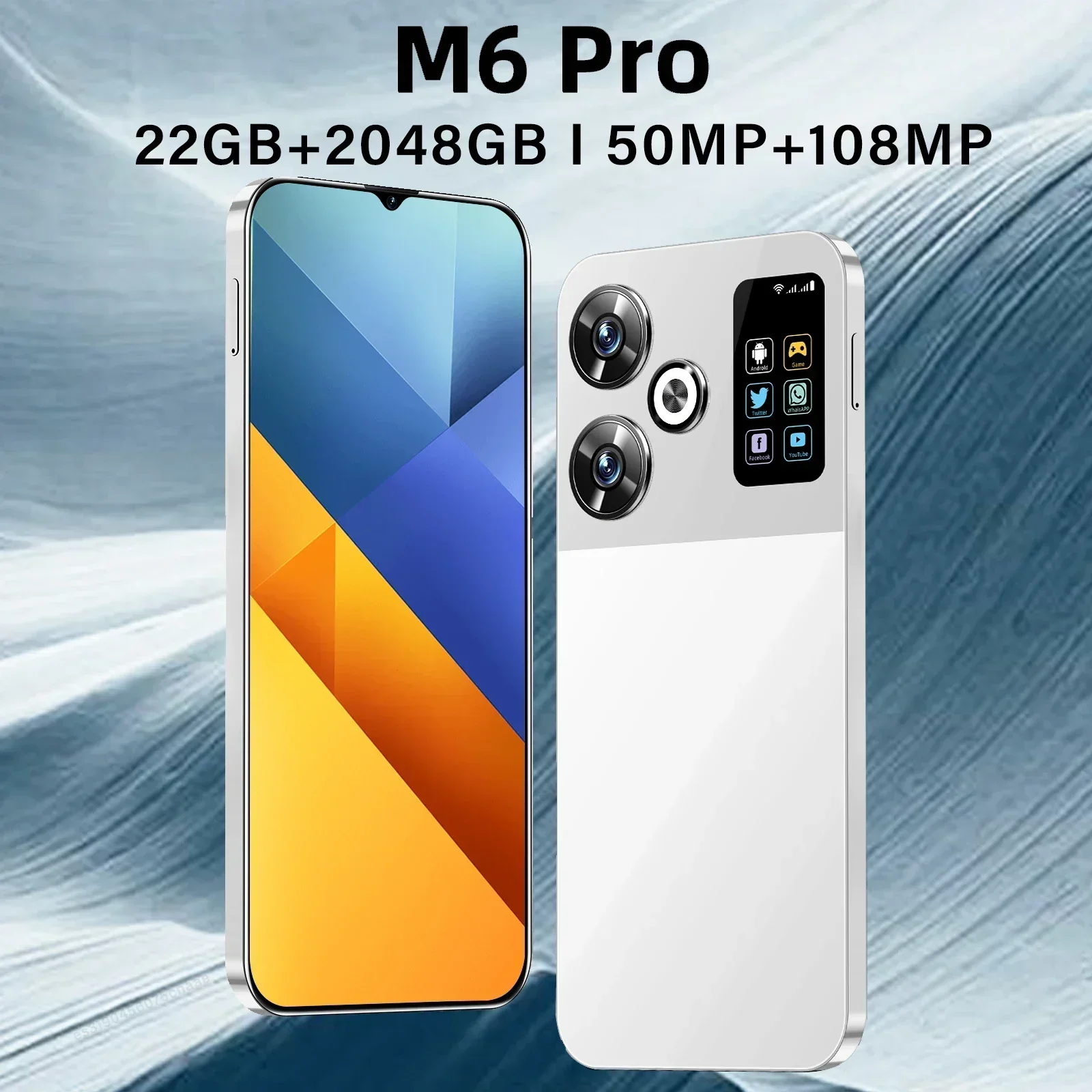 Original M6 RRO Smartphone 7.3inch Global Version 22G+2TB Snapdragon 8 gen3 Android14 50+108MP 4G/5G Cellphone Mobile Phone NFC