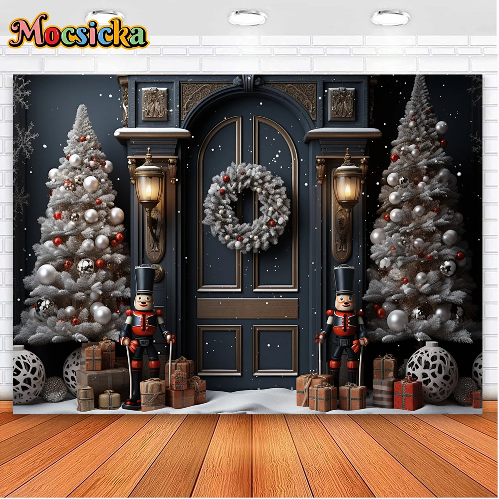 Mocsicka Winter Christmas Photography Backgrounds Toys Shop Xmas Tree Holiday Party Family Portrait Photo Backdrops Studio Props