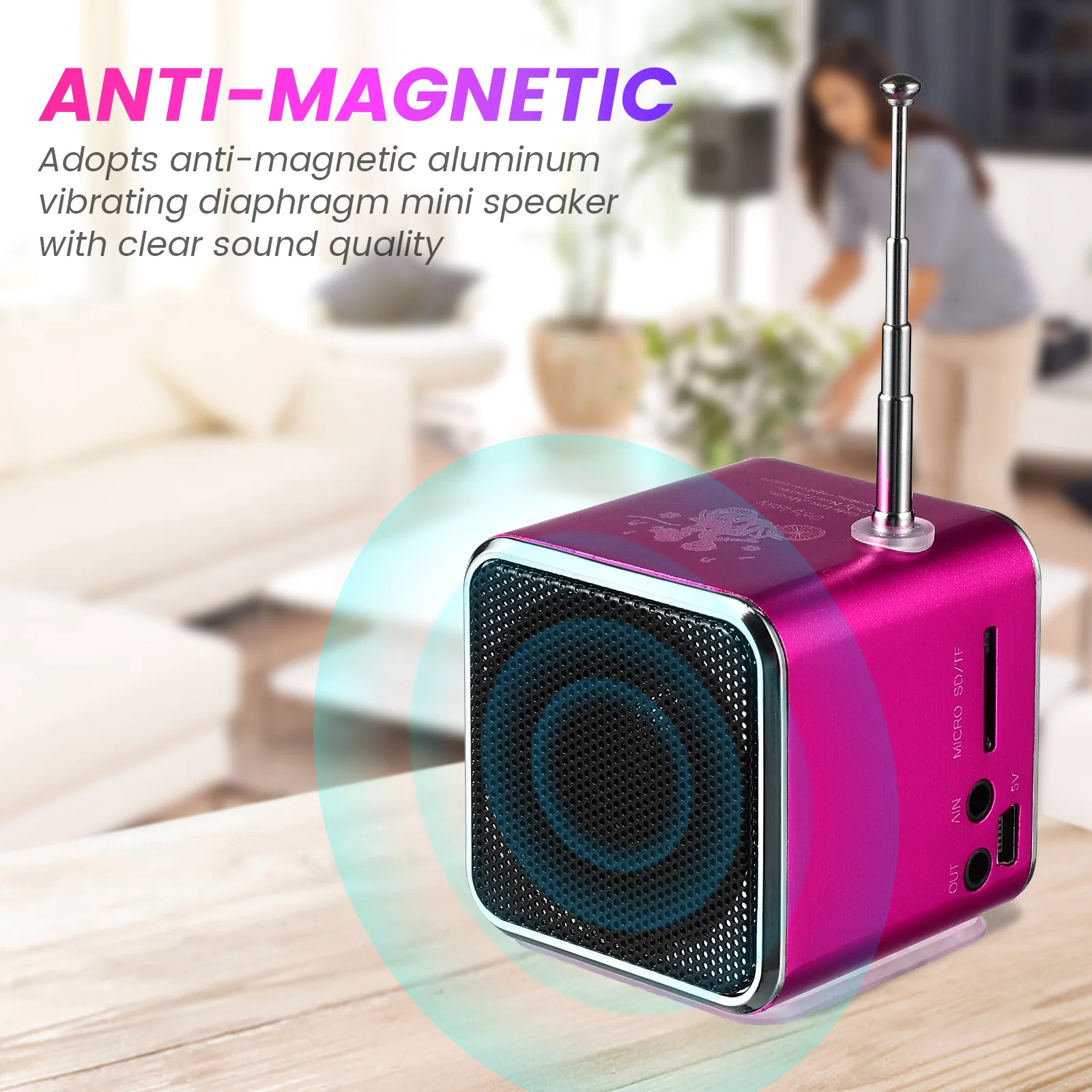 

1Set Portable Retro Radio Mini Wireless Speaker Rechargeable Desktop Travel Outdoor Bass Speaker Gift for Party