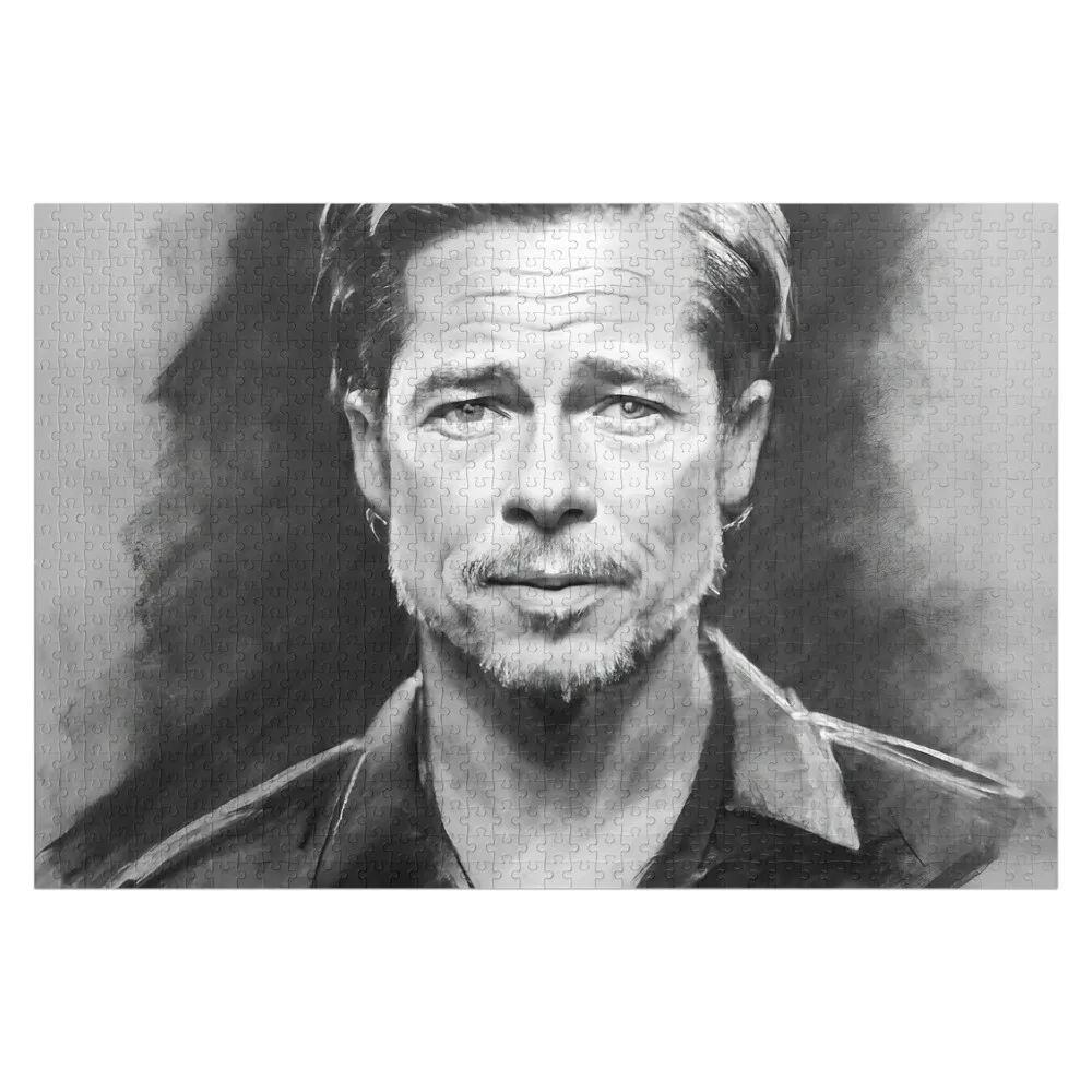 

Brad Pitt - digital portrait Jigsaw Puzzle Toddler Toys Personalised Custom Photo Personalized Gift Ideas Puzzle
