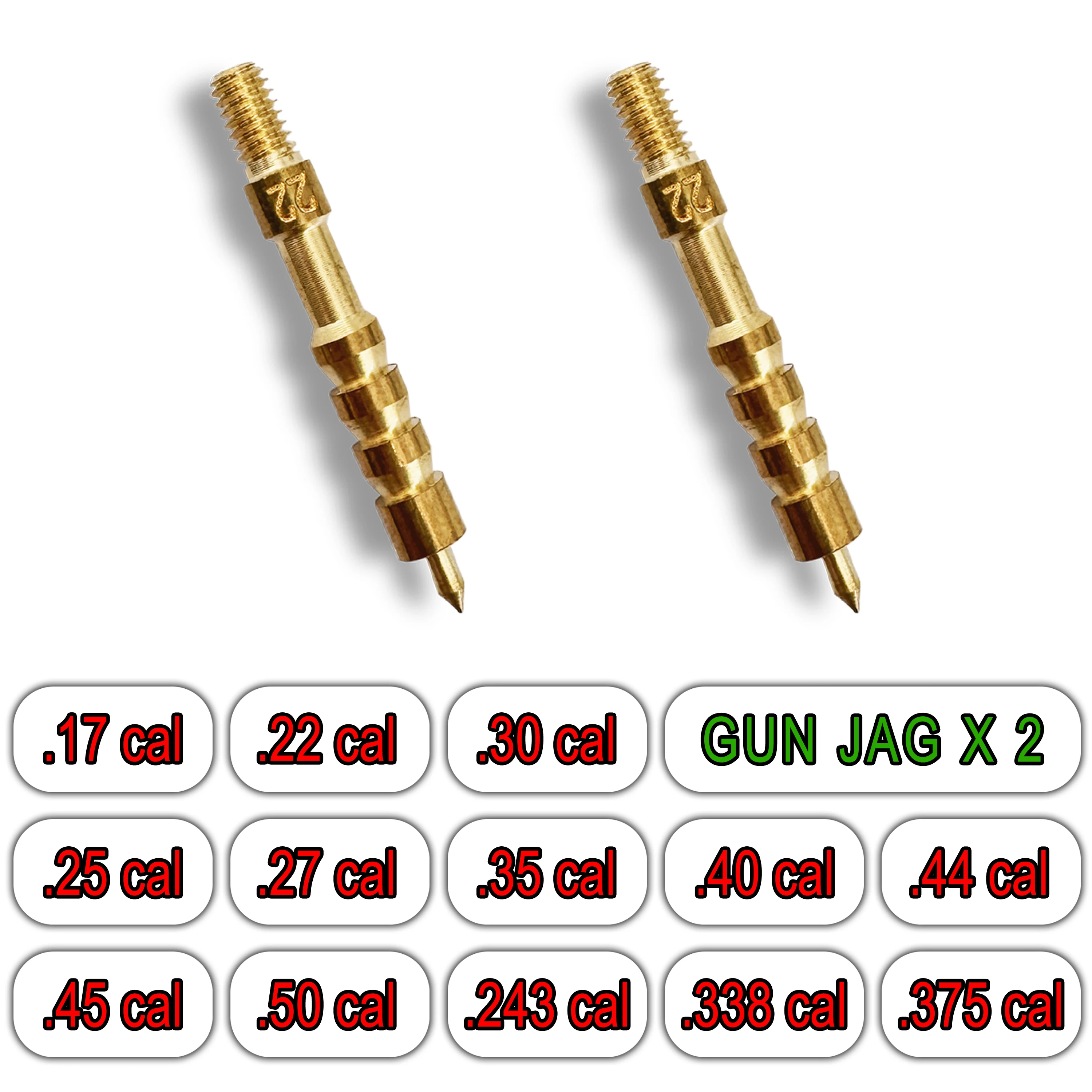 XXLIYA 2PCS Gun Cleaning 7.62mm Patch Holder 5.56mm Brass Jag .22 Cal .40/.45/.30 Caliber Tip Rifle Pistol Hunting Cleaning Kit