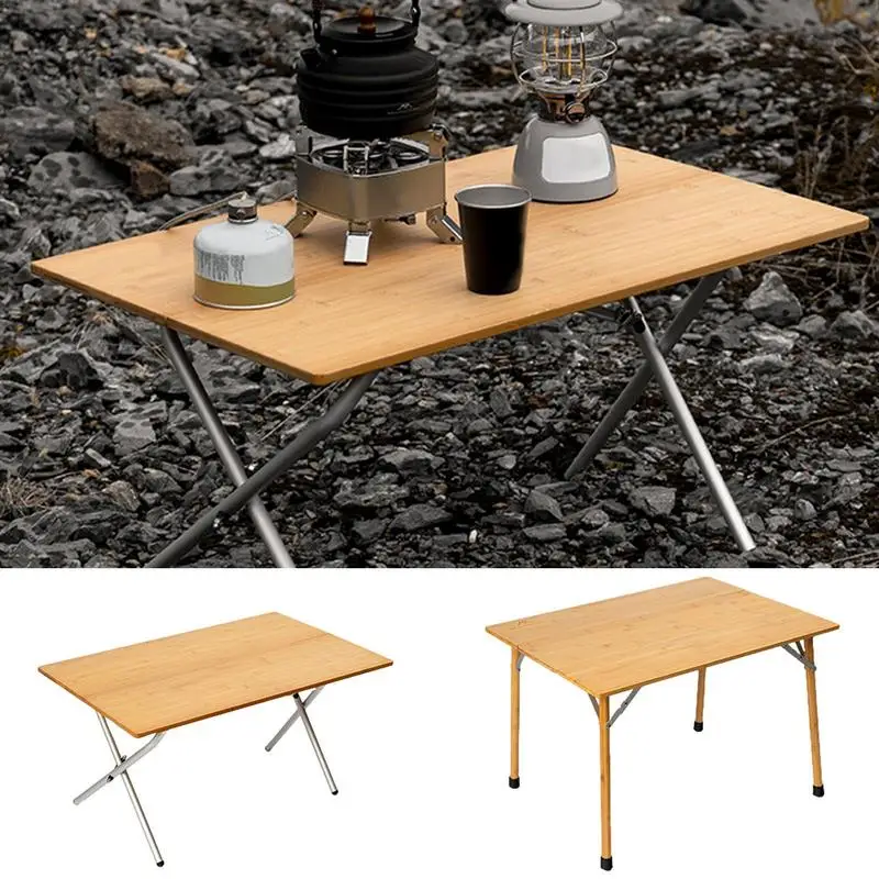 

2/3 Fold Camping Folding Portable TableFoldable Wooden Table Picnic Desk Cooking Coffee Table Dining Storage Tables For Camping