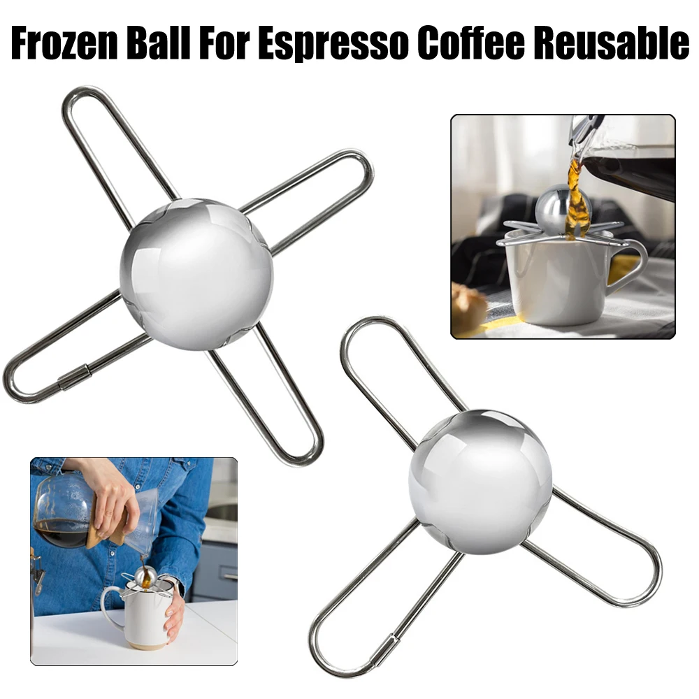 Frozen Ball For Espresso Coffee Reusable Cooling Coffee Tool Stainless Steel Ice Balls Cooling Coffee Flavor Enhancer Gadgets