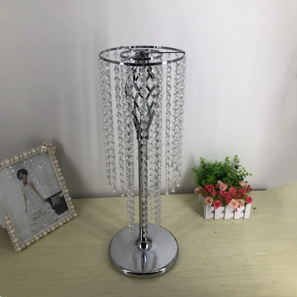 

Crystal Flower Rack Two Ties Wedding Centerpiece / Exquisite Table Flower Road Lead With Pendant Party Home Hotel Decor