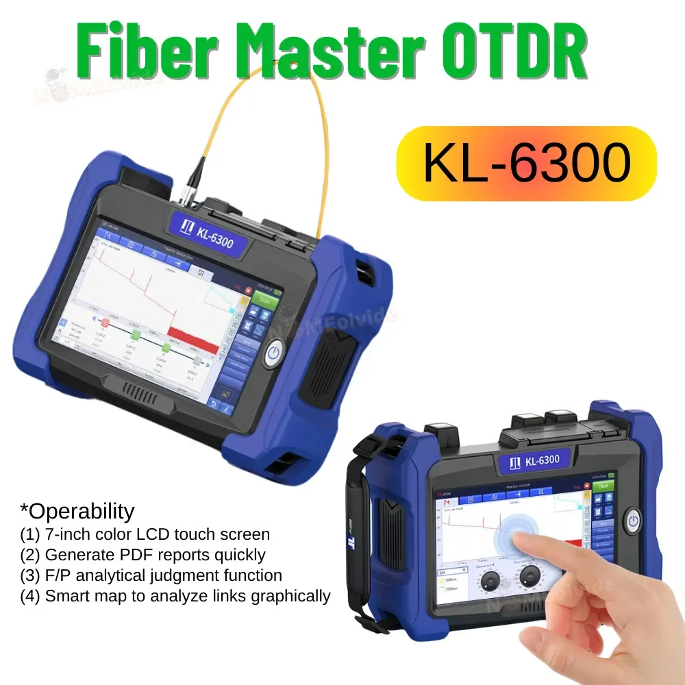 معيار OTDR KL-6300 مع اختبار Iola JILONG 2024 SM MM MS PON اختر نطاق ديناميكي يصل إلى 45 ديسيبل متعدد الوظائف