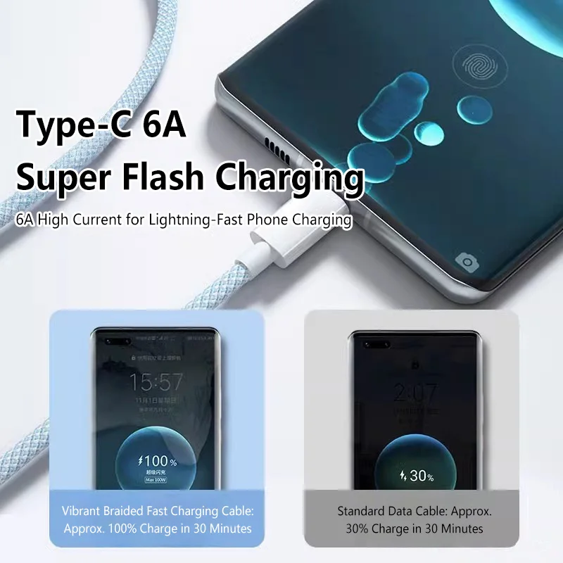 New PD 60W USB C to C Fast Charge Data Cable 1/2/3M Black White Cord For iPhone 17 Pro Huawei Samsung Xiaomi Mobile Phones