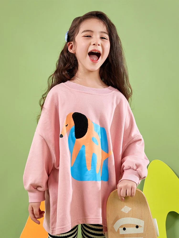 

Baby Girls Clothes T-shirts Full Sleeve Sweatshirts Cartoon Fashion Kids 2022 Spring Autumn Wear 84% Cotton Loose Long Hoodies