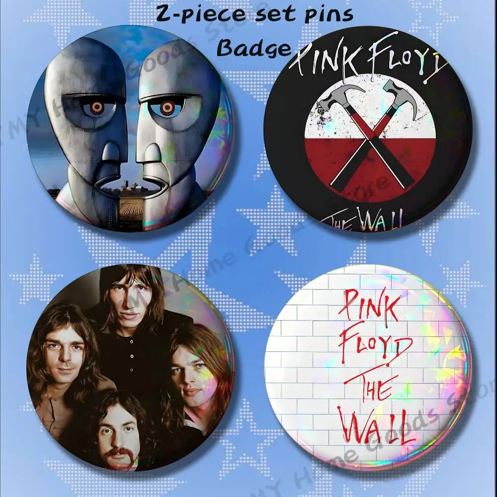 Band P-Pink HOT Floyd Rock England Brooches for Backpack Accessories 25 32 44 58 75mm Round 2-piece set Free Mix