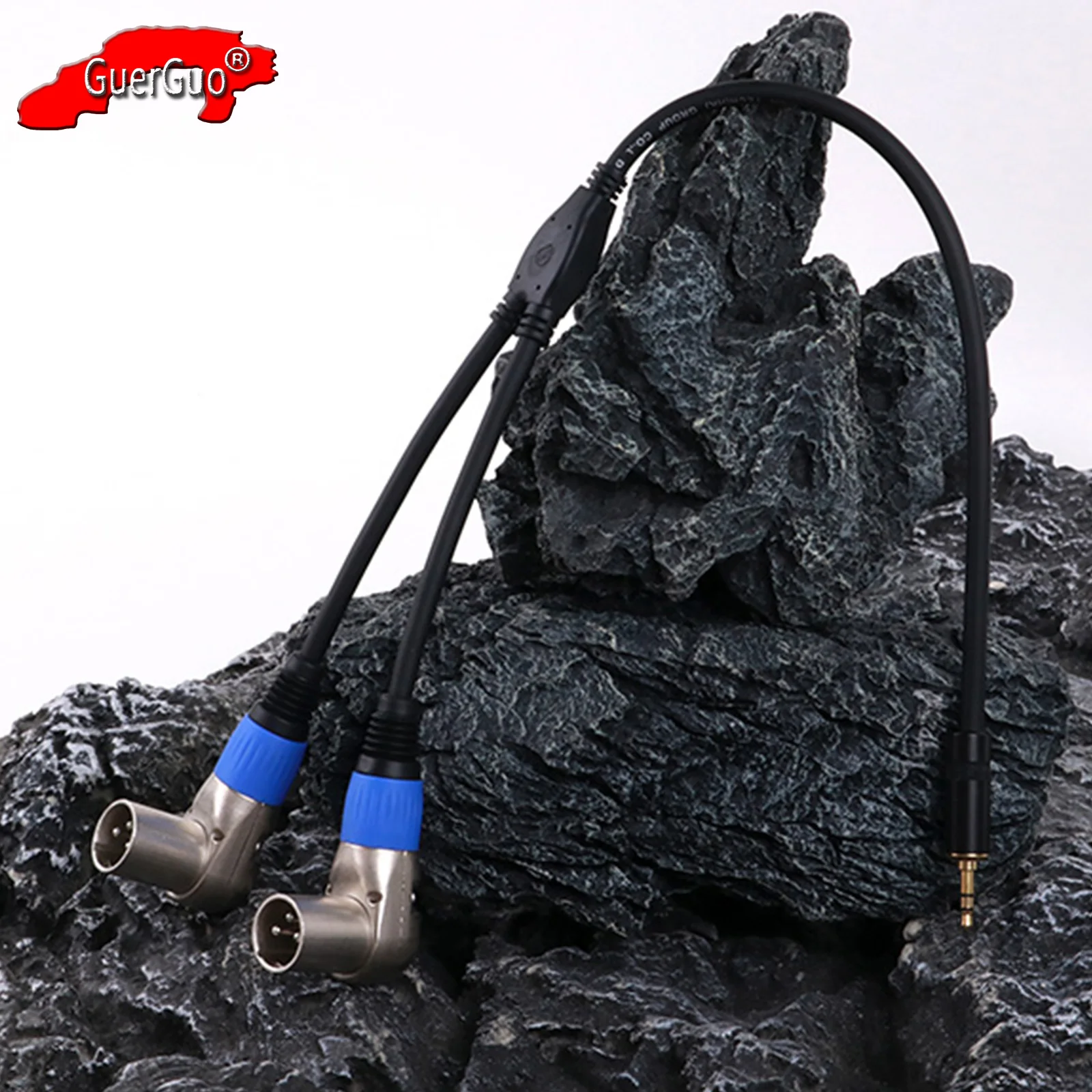 

3.5mm TRS Stereo Jack to Dual Right Angle 3Pin XLR Male Y-Splitter Cable Audio Shielded Cord for DSLR Camera Smartphone Laptop