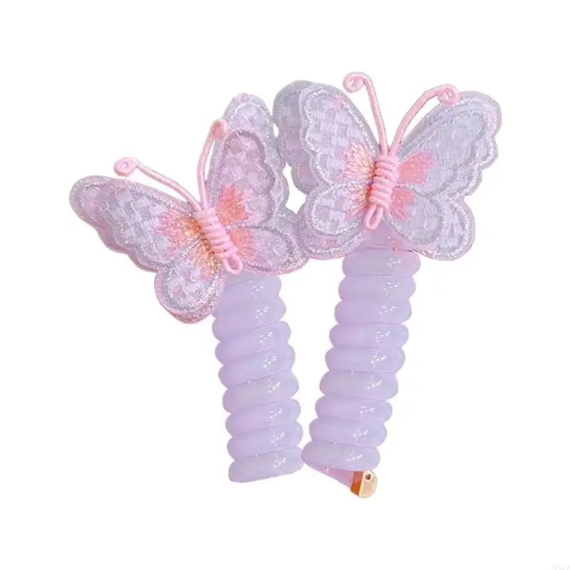 

QX2D Sweet Telephone Cord Scrunchies Wire Hair Tie Girl Hair Elastics Hair Bands Ponytail Holder Elastics