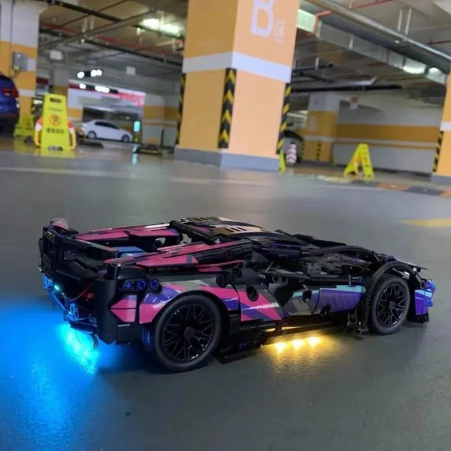 Cyberpunk Lambo Technical Super Sports Car for FKP 37 Building Block MOC Model Racing Vehicle Assemble Bricks Toy For Kids Gifts