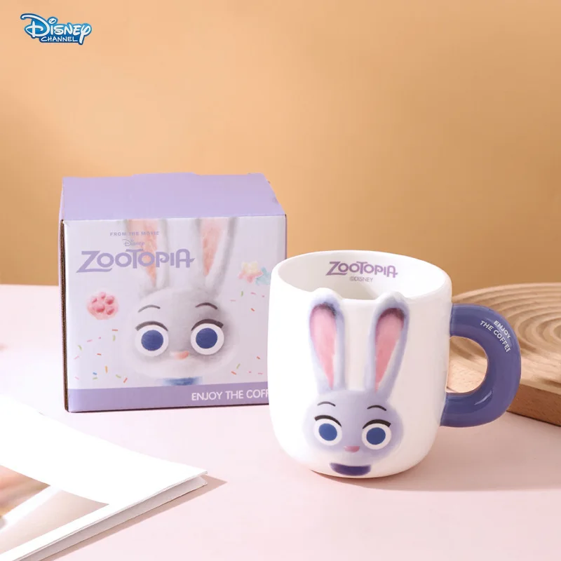 Disney New Judy Mark Ceramic Mug Drinking Mug Animated Zootopia Office Coffee Mug Gifts for Colleagues and Friends