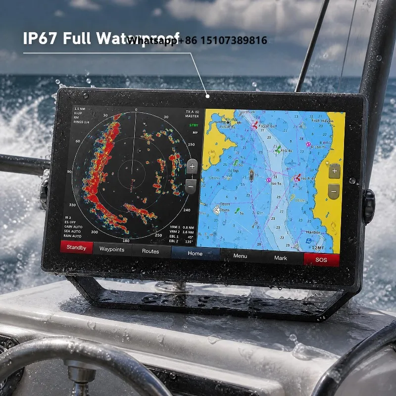 Marine IP67 Waterproof Sunlight Readable Display HDMI VGA for Chartplotter Fish Boat Yacht
