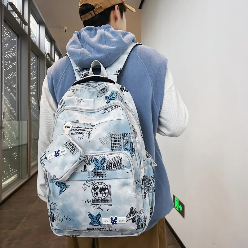 

Fashion Tie Dyeing Japanese college Style Backpack Large capacity middle school student school bags Nylon waterproof schoolbags