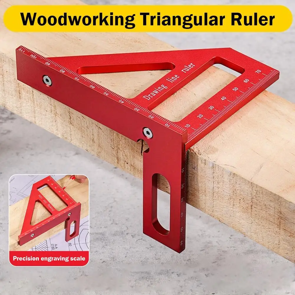 

Woodworking Square Protractor Aluminum Alloy Miter Triangle Ruler High Precision Layout Measuring Tool For Engineer Carpenter