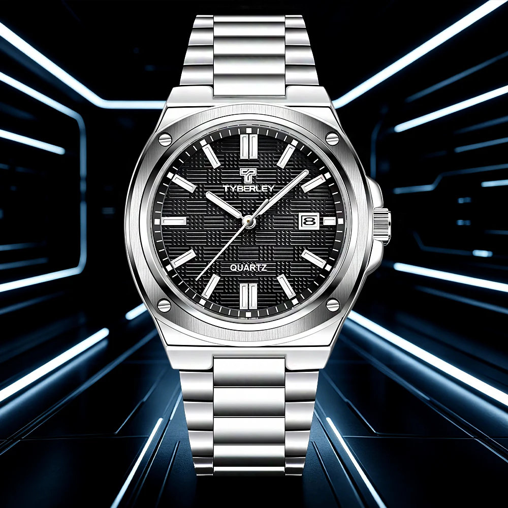 2026 Men's Watches TYBERLEY Trend Light Business Quartz Men's Watch Calendar Waterproof Luminous Men's Watch Outdoor Light Sport