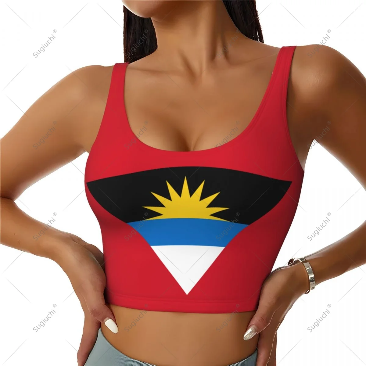Antigua And Barbuda Flag Women Girl Activities Sports Vest for Female Yoga Vest Workout Vest Lightweight Trendy