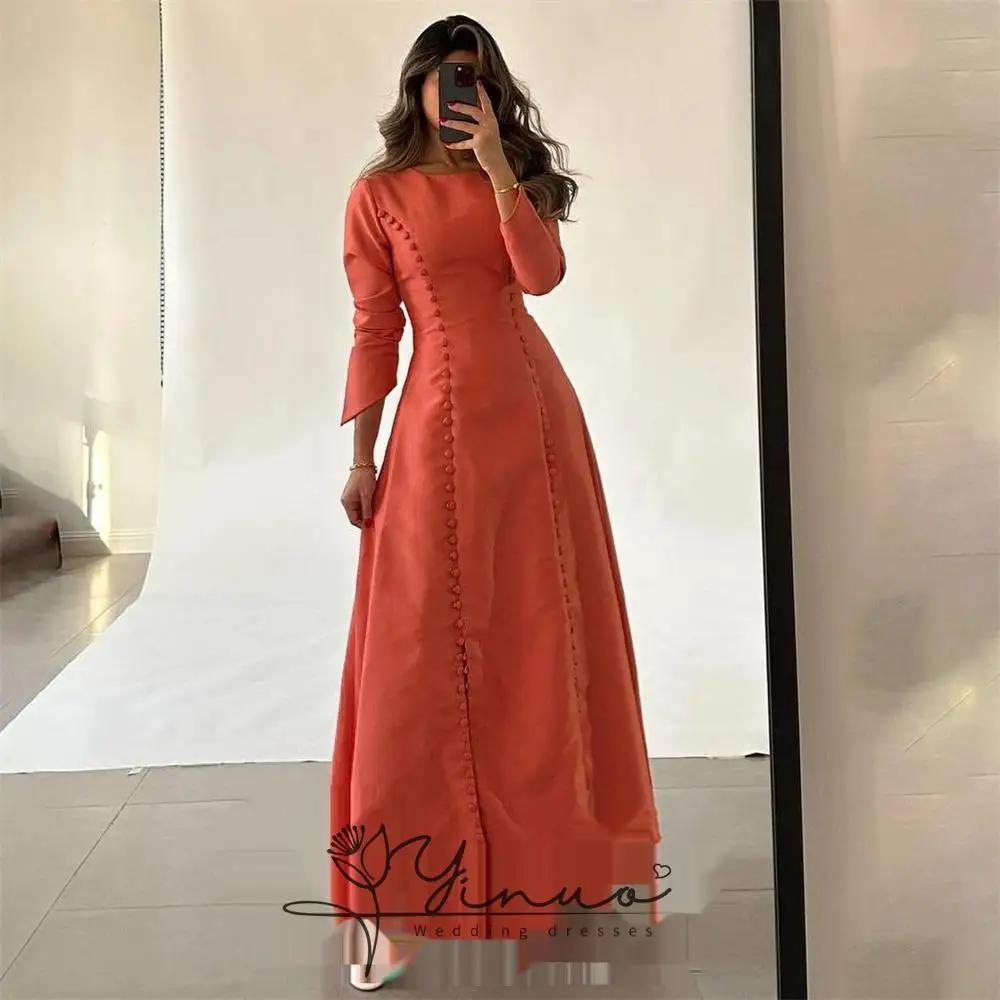 Elegant Party Dresses Woman O Neck A-Line Evening Prom Dresses for Special Occasions Long Formal Gowns For Dubai 2025