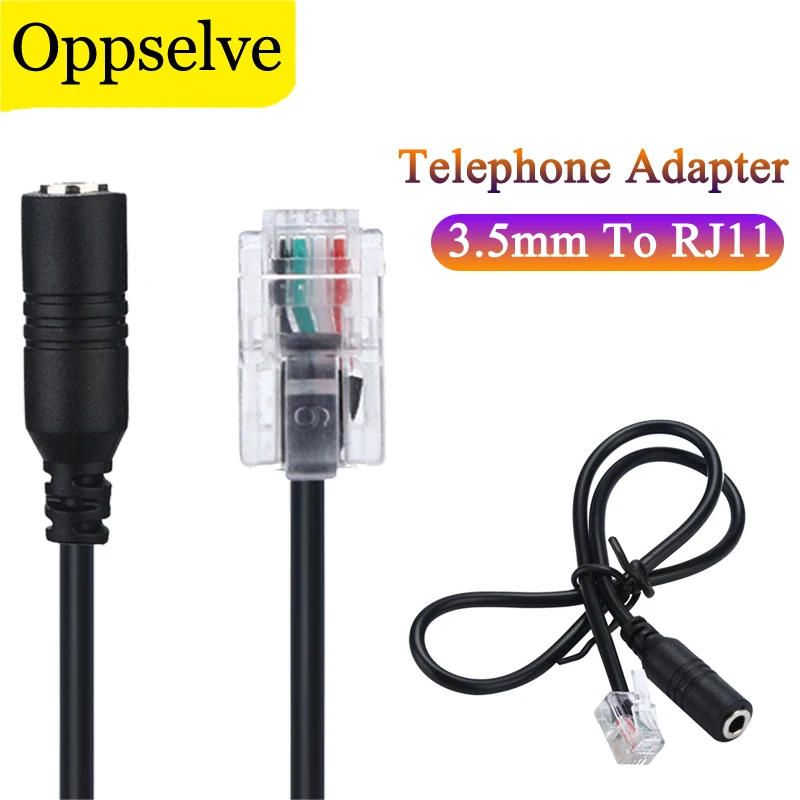 New Telephone Adapter RJ11 To 3.5mm Jack Male To Female Aux Cable Plug Converter For Computer MIC PC Headset Earphone Connector