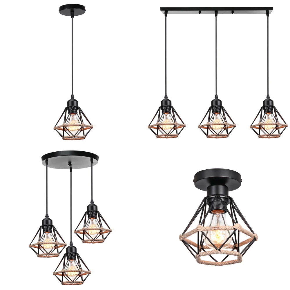 

Vintage Pendant Lights Retro Loft Ceiling Lamp Chandelier Industrial for Loft Dinning Living Room Kitchen Lighting Fixture LED