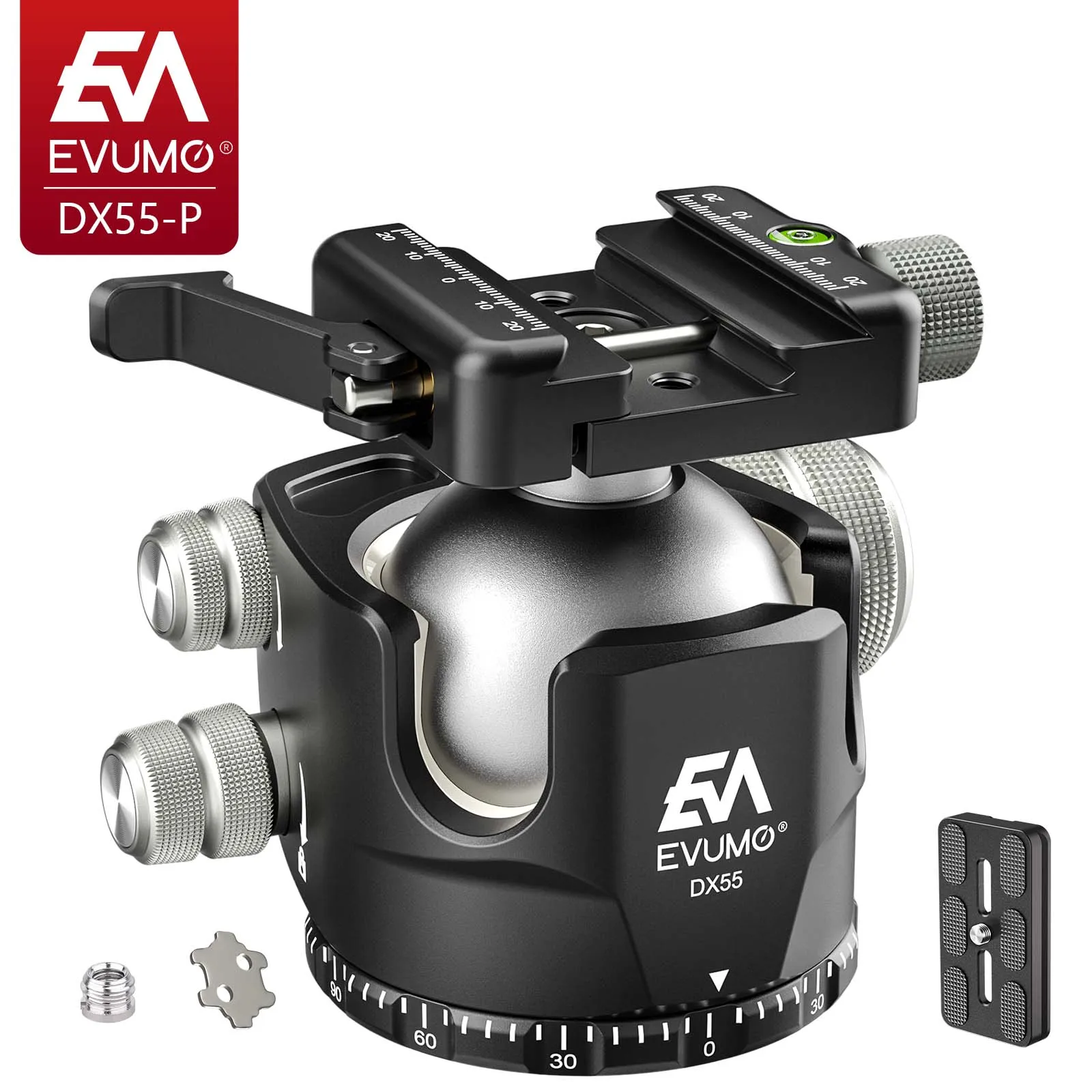 EVUMO DX55-P Arca Ball Head Mount Camera Head 55mm Heavy dut