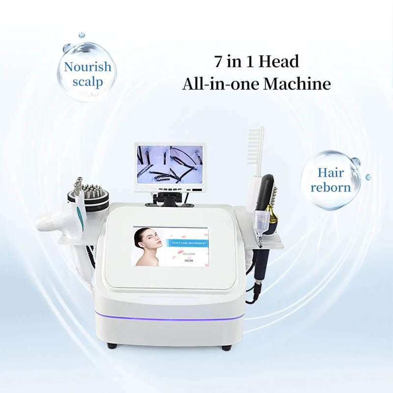 7 In 1 High Frequency Hair Follicle Detection Scalp Treatment Machine Hair Analyze Scalp Care Massage Hair Regrowth Device