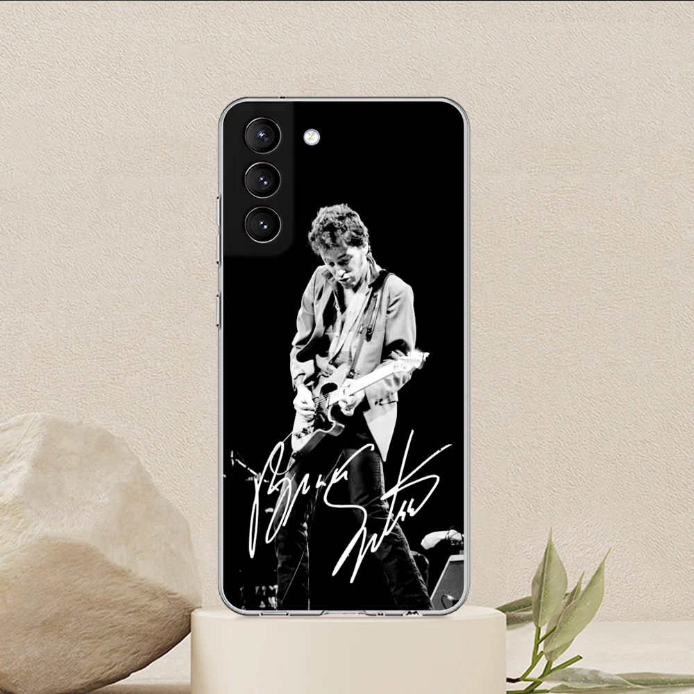 Custodia per telefono con firma Bruce Springsteen per Samsung S22 S21 S20 Pro Plus Ultra S10 S9 S8 Note 20 10 9 cover paraurti Ultra per telefono