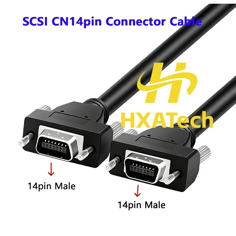 HXATech - SCSI CN14 Data Connection Wire Signal Line LVDS line HPCN14 14pin Male to Male Power Connection Cable