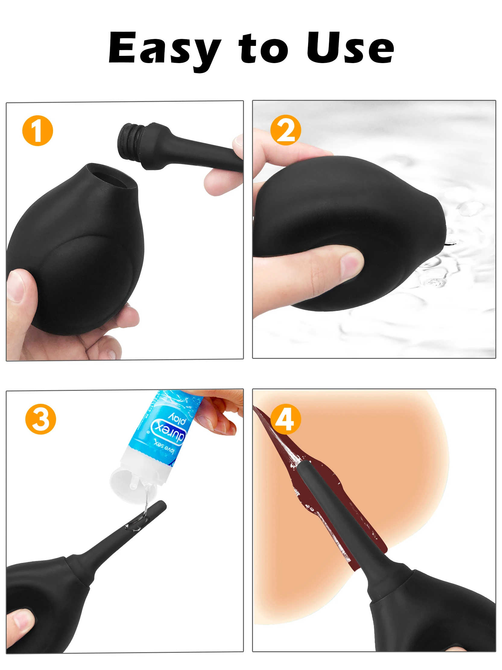 Enema Bulb Cleaning Anal Douche Men Anal Plug Dilator Can Back-Flow Prevention for Colon Vagina Cleansing Sex Toys for Women