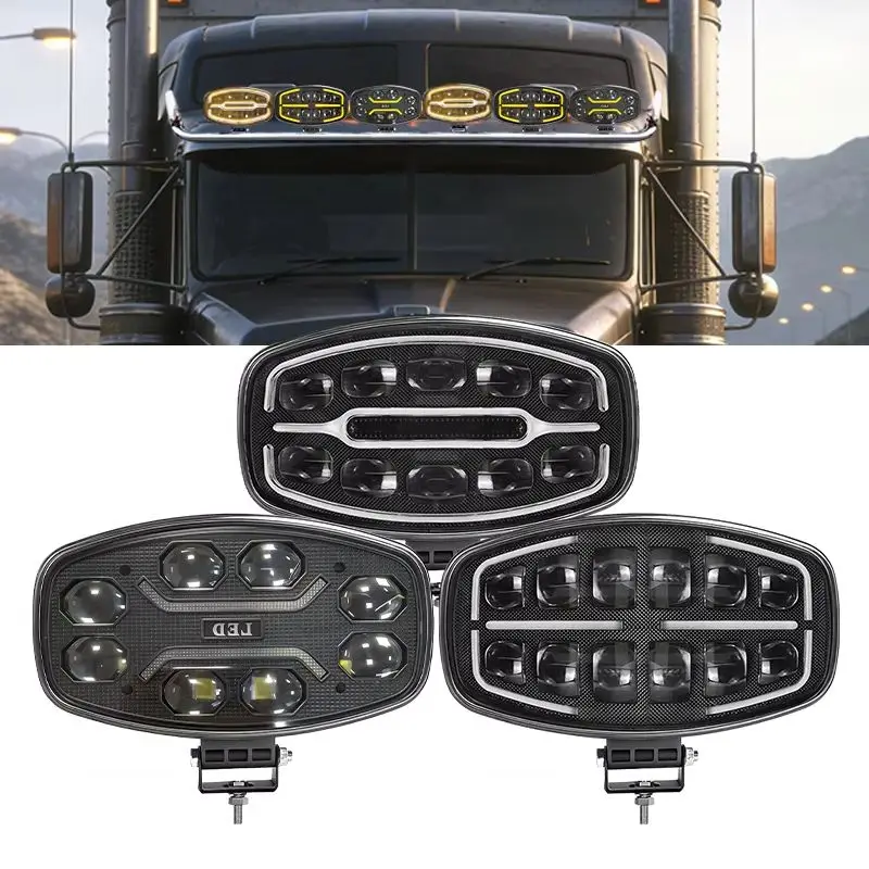 

12V 24V 9Inch LED Light Truck Off Road Spotlight Headlight Driving Flood LED Work Light DRL White Turnning Yellow