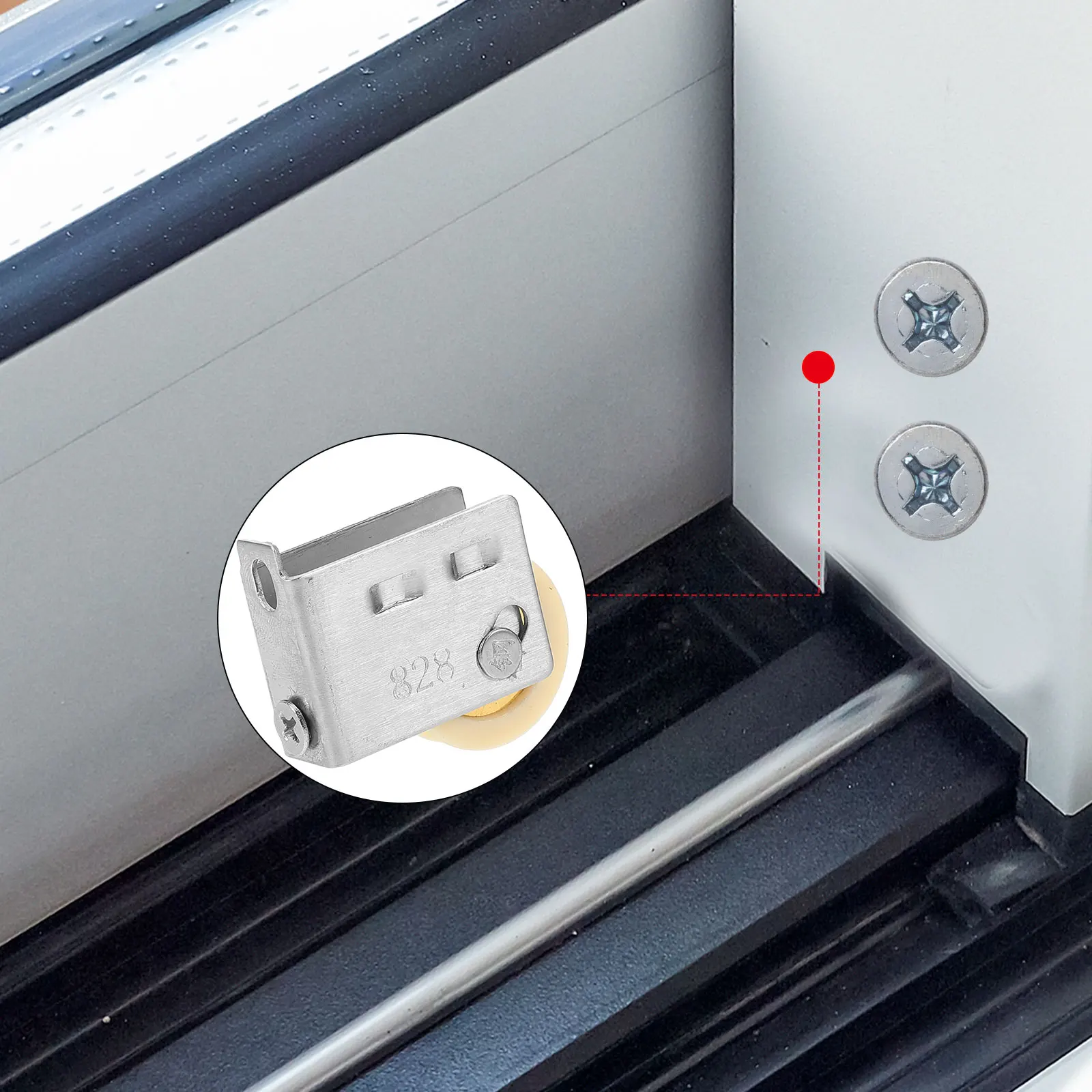 

Stainless Steel Sliding Pulley 828 Type Copper Core Nylon Single Wheel Durable Door Accessories Window Rails Metal Rollers Small
