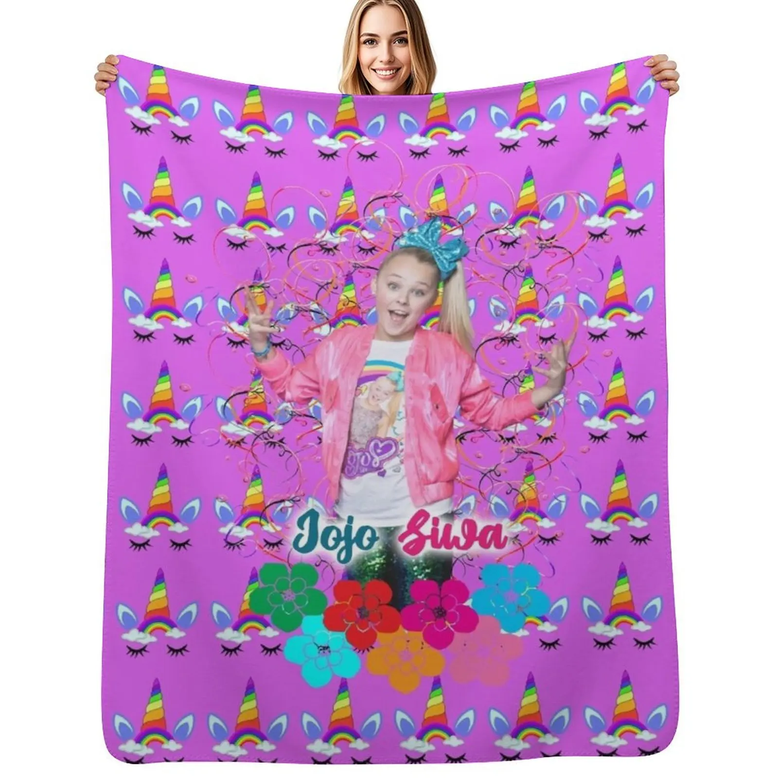 

jojo siwa Throw Blanket Fashion Sofas Blankets For Sofas Winter beds Plaid Blankets